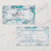 Carte De Rendez-vous marbre turquoise esthétique (Devant / Derrière)