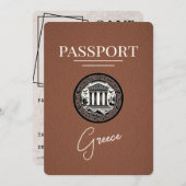 Carte de Rendez-vous Mariage Grèce Marron (Devant / Derrière)