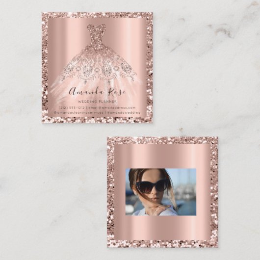 Carte De Rendez-vous Mariage Planificateur d'événements Rose Pink Photo (Devant / Derrière)