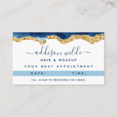 Carte de rendez-vous Marine Blue and Gold Watercol (Devant)