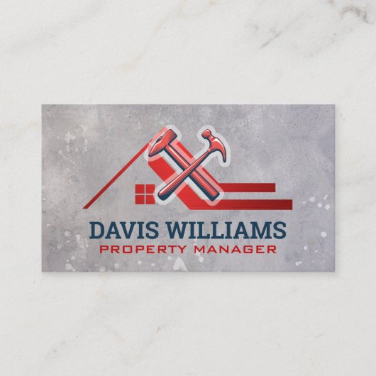 Carte De Rendez-vous Marteaux | Icône sur le toit | Logo d'accueil (Devant)