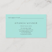 Carte De Rendez-vous Massage Spa Wellness Custom Logo Lotus Mint (Dos)