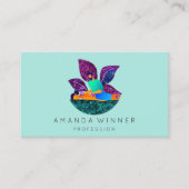 Carte De Rendez-vous Massage Spa Wellness Custom Logo Lotus Mint (Devant)