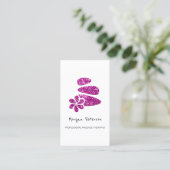 Carte De Rendez-vous Massage Spa Wellness Floral Stone Logo Rose (Debout devant)