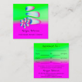 Carte De Rendez-vous Massage Spa Wellness Flower Pink Holographe (Devant / Derrière)