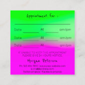 Carte De Rendez-vous Massage Spa Wellness Flower Pink Holographe (Dos)