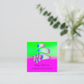Carte De Rendez-vous Massage Spa Wellness Flower Pink Holographe (Debout devant)