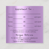 Carte De Rendez-vous Massage Spa Wellness Flower Rose Logo Lavender (Dos)