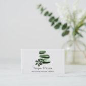 Carte De Rendez-vous Massage Spa Wellness Green Logo Gris (Debout devant)