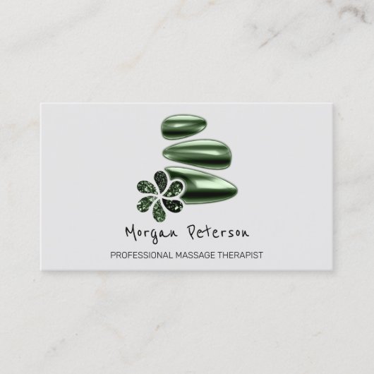 Carte De Rendez-vous Massage Spa Wellness Green Logo Gris (Devant)