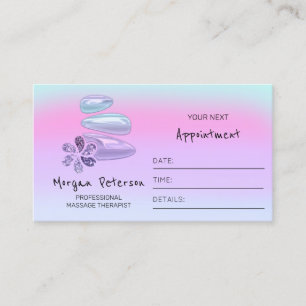 Carte De Rendez-vous Massage Spa Wellness Holographique Logo Pierre de