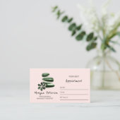 Carte De Rendez-vous Massage Spa Wellness Logo Flower Rose vert (Debout devant)
