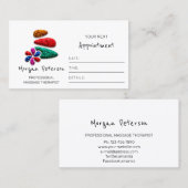 Carte De Rendez-vous Massage Spa Wellness Logo Flower Stones Parties sc (Devant / Derrière)