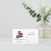 Carte De Rendez-vous Massage Spa Wellness Logo Flower Stones Parties sc (Debout devant)