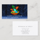 Carte De Rendez-vous Massage Spa Wellness Parties scintillant Logo Lotu (Devant / Derrière)