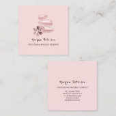 Carte De Rendez-vous Massage Spa Wellness Pink Logo Carré (Devant / Derrière)