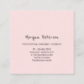 Carte De Rendez-vous Massage Spa Wellness Pink Logo Carré (Dos)