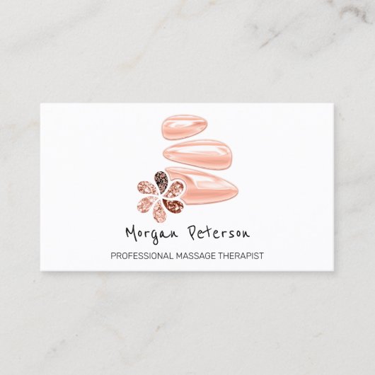 Carte De Rendez-vous Massage Spa Wellness Rose Logo Minimalisme (Devant)