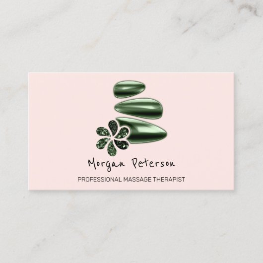 Carte De Rendez-vous Massage Spa Wellness Rose Woodland Logo (Devant)
