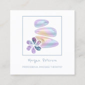 Carte De Rendez-vous Massage Spa Wellness Stone Blue White Logo (Devant)