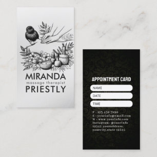 Carte De Rendez-vous Massage Thérapie Guérison Mains Énergie Spa Bien-ê