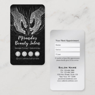 Carte De Rendez-vous Massage Thérapie Guérison Mains Énergie Spa Bien-ê