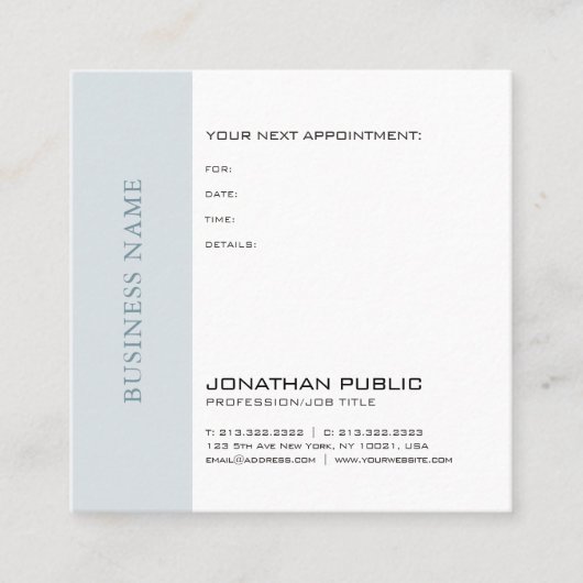 Carte De Rendez-vous Médecin Dentiste Thérapeute Chic Nomination Rappel (Devant)