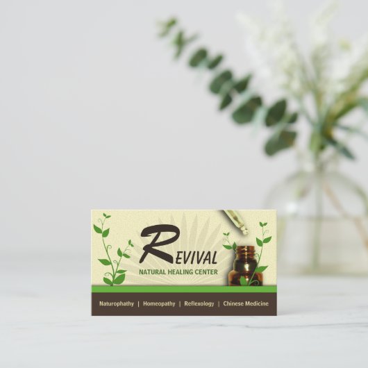 Carte De Rendez-vous Médecine alternative Homéopathie Bouteille et drop (Debout devant)