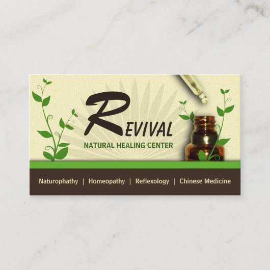 Carte De Rendez-vous Médecine alternative Homéopathie Bouteille et drop (Devant)