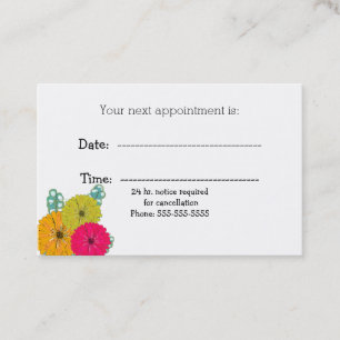 Carte de rendez-vous médical Fleurs et Eucalyptus