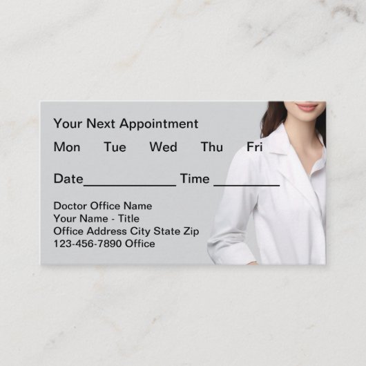 Carte De Rendez-vous Medical Office Simple Appointment Cards  (Devant)