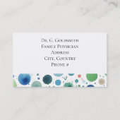 Carte de rendez-vous médicaux points d'aquarelle (Dos)