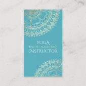 Carte De Rendez-vous Méditation Yoga Instructeur Vert Bleu Or Mandala (Devant)
