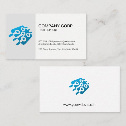 Carte De Rendez-vous Micropuce | Tech (Devant / Derrière)