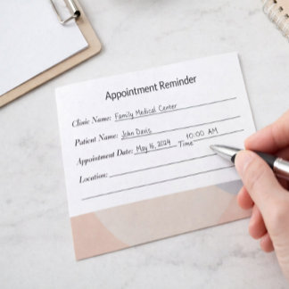 Carte De Rendez-vous Minimal Appointment Reminder Card Clean Design