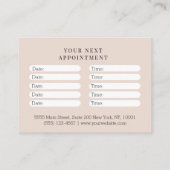 Carte De Rendez-vous Minimal Beige Botanical Salon Appointment (Dos)