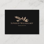 Carte De Rendez-vous Minimal Black Botanical Salon Appointment (Devant)