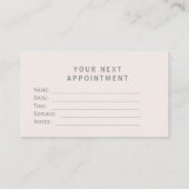 Carte De Rendez-vous Minimal Blush Monogram Makeup Artist Branding Card (Dos)