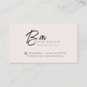 Carte De Rendez-vous Minimal Blush Monogram Makeup Artist Branding Card (Devant)