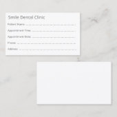 Carte De Rendez-vous Minimal Gray Dental Appointment Card (Devant / Derrière)