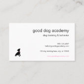 Carte De Rendez-vous Minimal Pet Silhouette Dog Trainer  (Dos)