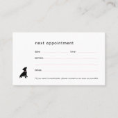 Carte De Rendez-vous Minimal Pet Silhouette Dog Trainer  (Devant)