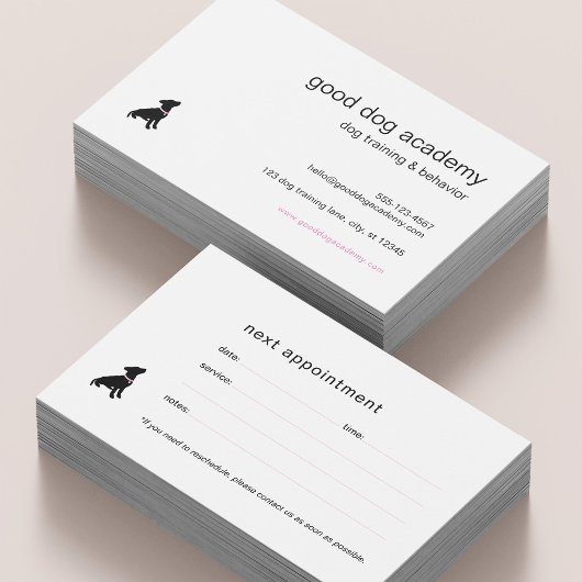 Carte De Rendez-vous Minimal Pet Silhouette Dog Trainer 