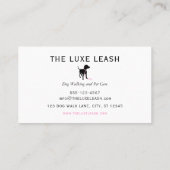 Carte De Rendez-vous Minimal Pet Silhouette Dog Walker Pet Sitting  (Dos)