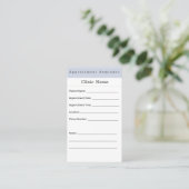 Carte de rendez-vous minimale Bleu doux (Debout devant)