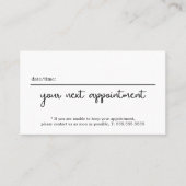 Carte De Rendez-vous Minimalist Elegant Black White Beauty (Devant)