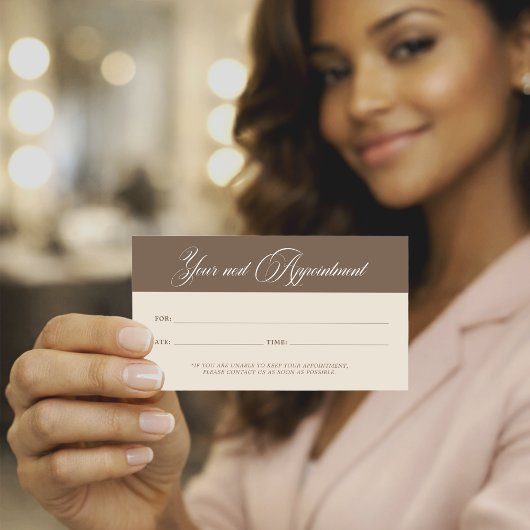 Carte De Rendez-vous Minimalist Neutral Beige Beauty Appointment Card