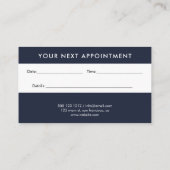 Carte De Rendez-vous Minimaliste moderne marine professionnelle bleu (Dos)