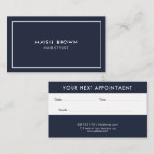 Carte De Rendez-vous Minimaliste moderne marine professionnelle bleu (Devant / Derrière)