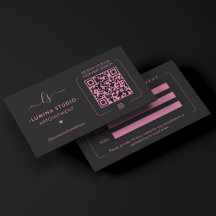 Minimaliste Monogramme Maquilleuse Rose Noir QR